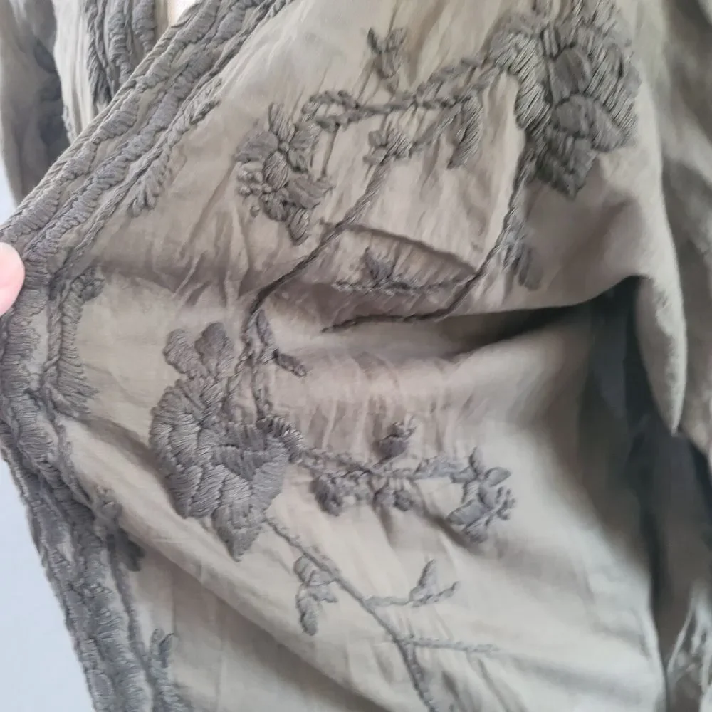 Kyla Karyn Seo Mikaila Jacket Kimono Duster Caite Top Small Forest Ombre NWT - Picture 2 of 5